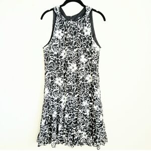 JBS Sleevless Midi Dress Womens Size 12 Black Floral Feminine